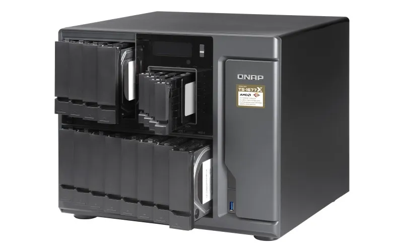 TS-1677X-1600-8G | Servidor NAS | SATA 6Gbps, 4x Gbe LAN, 2x 10 Gbe LAN, máximo. 16x HDD/SSD Ilość zainstalowanych dysków0