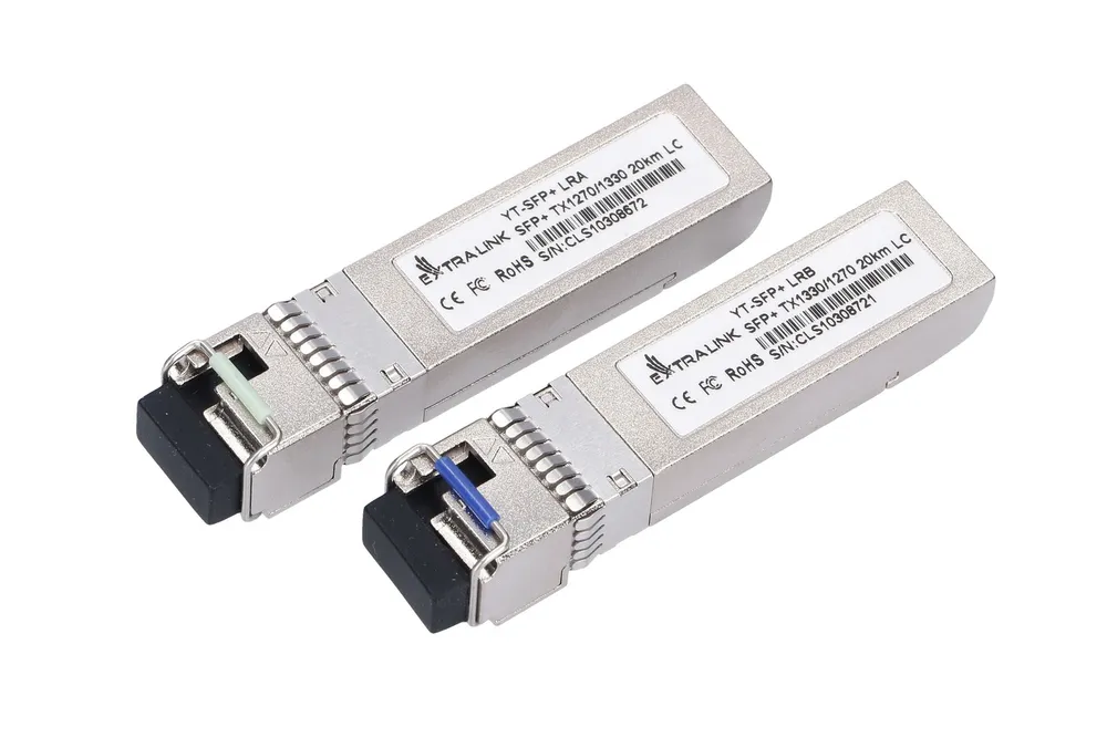 Extralink SFP+ 10G | Modul SFP+ WDM | 10Gbps 1270/1330nm, single mode, 20km, LC, proM, pár, pro HP/ARUBA Dystans transmisji4-20km