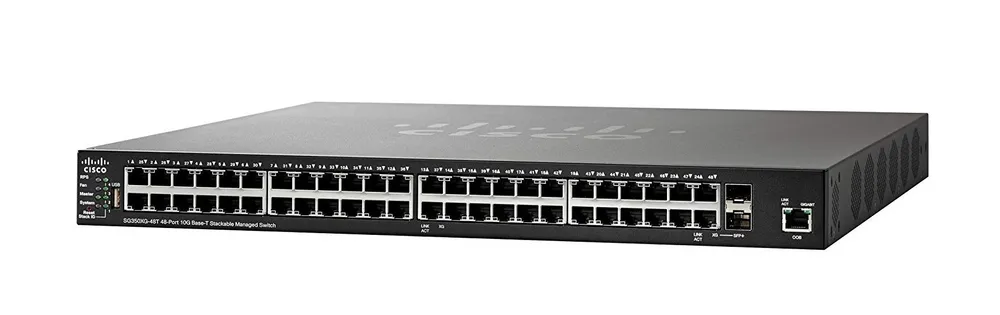 Cisco SG350XG-48T | Switch | 46x 10Gigabit Ethernet, 2x 10G Combo(RJ45/SFP+), Stackable Ilość portów WAN2x 10G Combo (RJ45/SFP+)