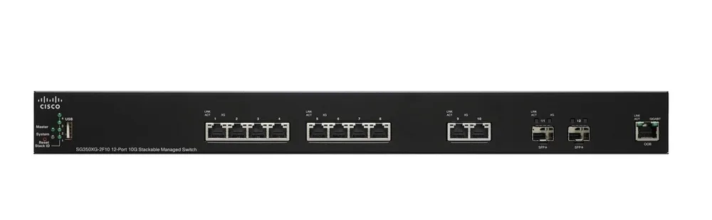 Cisco SG350XG-2F10 | Switch | 10x 10Gigabit Ethernet, 2 x 10G SFP+ Uplink, Stackovatelný - Oficiální partner Ilość portów WAN2x SFP+ (10G)