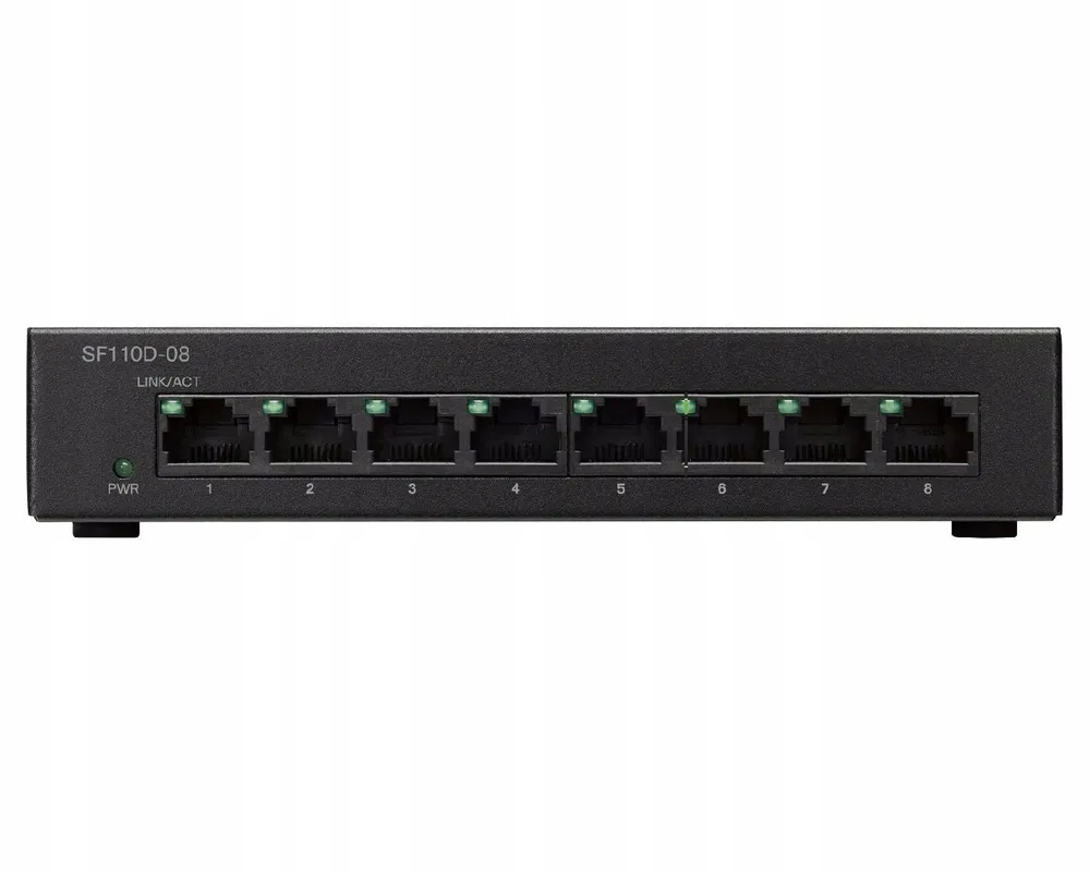 Cisco SF110D-08 | Switch | 8x 100Mb/s, Obudowa Desktop - Oficjalny Partner Ilość portów PoEBrak portów PoE