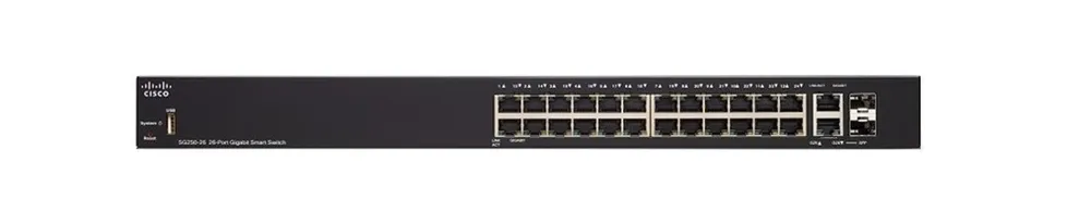 Cisco SG250-26 | Switch | 24x 1000Mb/s, 2x 1Gb/s Combo, gestionado Ilość portów PoEBrak portów PoE