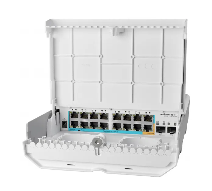 MikroTik netPower 15FR CRS318-1Fi-15Fr-2S-OUT | Switch | 16x RJ45 100Mb/s, 2x SFP Standard sieci LANFast Ethernet 10/100Mb/s