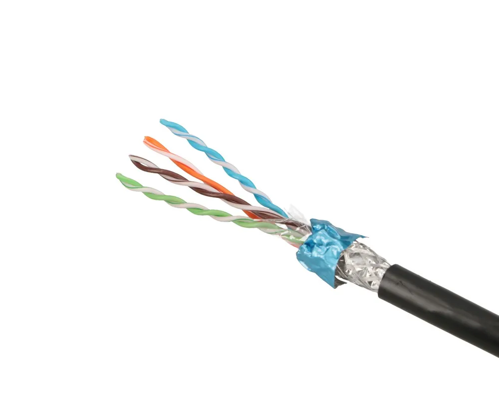 Extralink CAT5E SFTP (SF/UTP) V2 Exterior | Par trenzado | 305M Powłoka zewnętrzna kablaPE