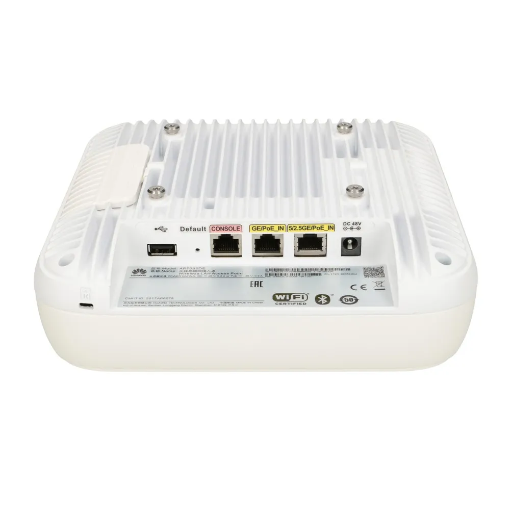 Huawei AP7052DE | Punkt dostępowy | AC WAVE2 MIMO 4x4, 1x RJ45 1000Mb/s, 1x RJ45 1/2.5/5Gb/s, 1x USB Standard sieci LANGigabit Ethernet 10/100/1000 Mb/s