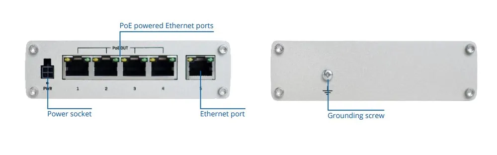 Teltonika TSW100 | Switch PoE | 5x RJ45 1000Mb/s, 4x PoE, 60W Warstwa przełączania2