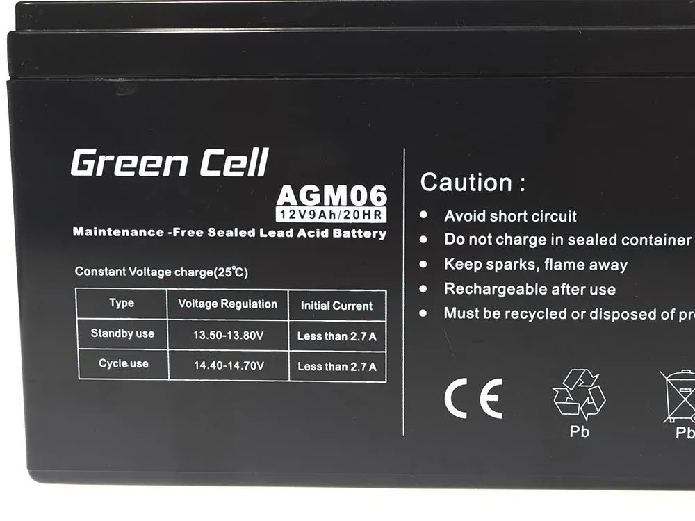 Green Cell AGM 12V 9Ah |Baterie | bezúdržbová Typ akumulatoraAkumulator
