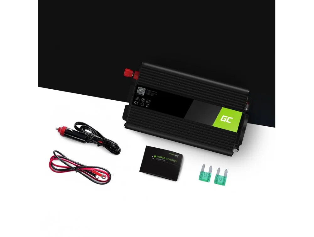 Green Cell INV03DE | Convertidor de voltaje para coche | 12V, 500W Rodzaj konwersjiDC/AC