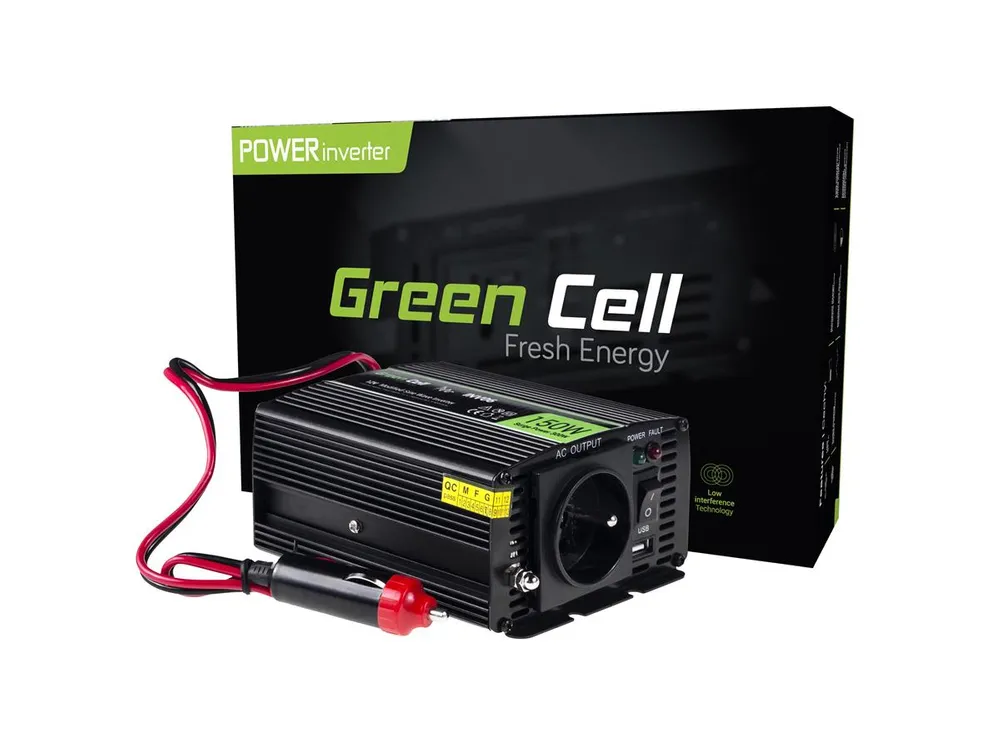 Green Cell INV06 | Convertidor de voltaje para coche | 12V, 150W Napięcie wejściowe12V