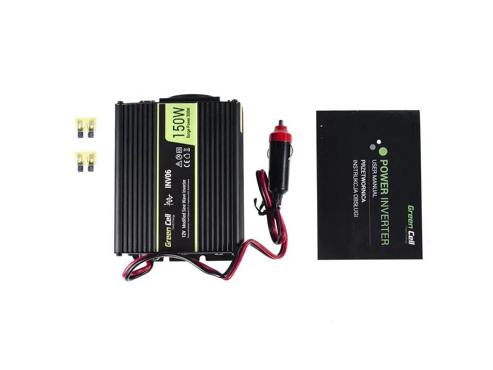 Green Cell INV06 | Convertidor de voltaje para coche | 12V, 150W 3