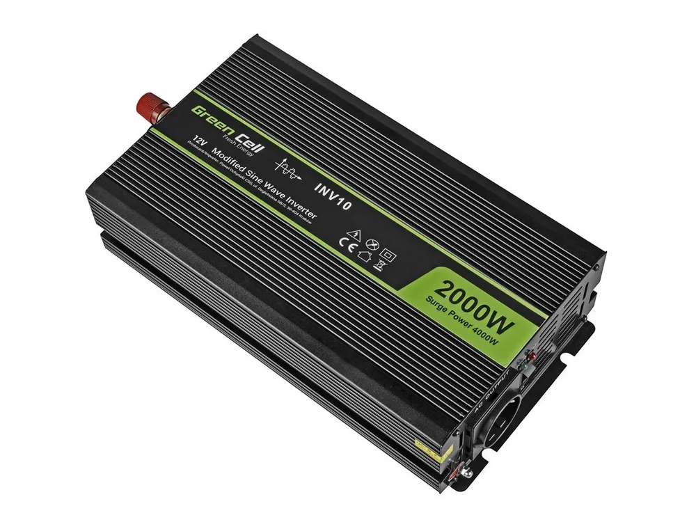Green Cell INV10 | Převodník napětí |automobilový 12V, 2000W Napięcie wyjściowe230V