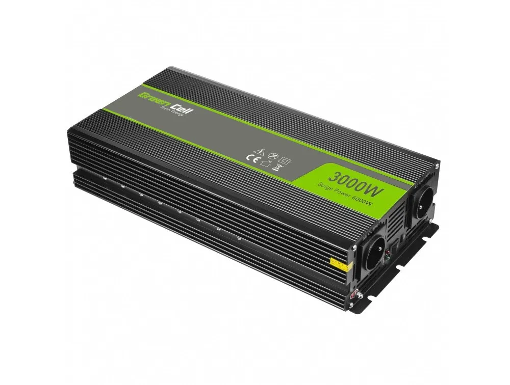 Green Cell INV12 | Convertidor de voltaje para coche | 12V, 3000W Napięcie wyjściowe230V