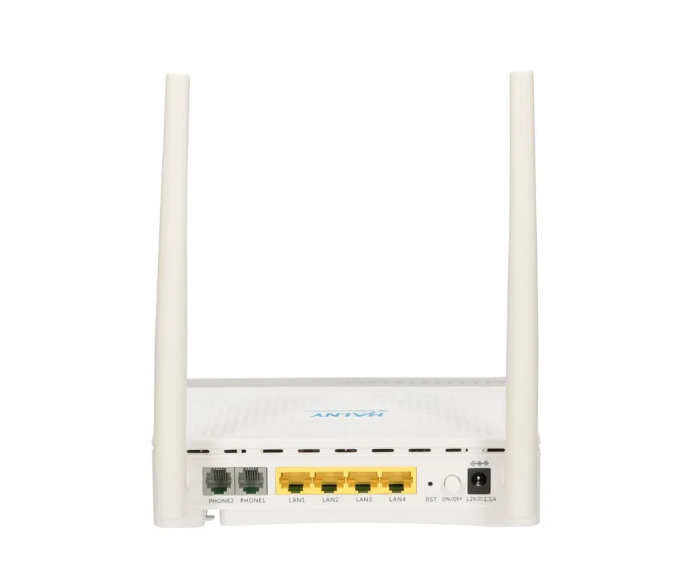 HALNy HL-4GMV | ONT | GPON ONT B+ SC/APC, AC Dual Band 2x2 MIMO, 4x RJ45 1000Mb/s, 2x RJ11 Maksymalna prędkość transmisji bezprzewodowej1200 Mb/s