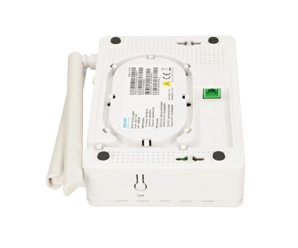 HALNy HL-4GMV | ONT | GPON ONT B+ SC/APC, AC Dual Band 2x2 MIMO, 4x RJ45 1000Mb/s, 2x RJ11 Standardy sieci bezprzewodowejIEEE 802.11b