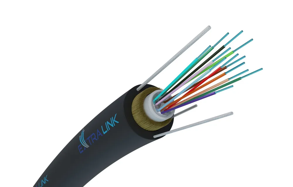 12F EXTRALINK AERIAL FIBER OPTIC CABLE 12J SM G652D DIAMETER 5,2MM 1,5KN WITH ARAMID YARNS, FRP RODS, FIBERHOME Kabel do montażuNapowietrznego