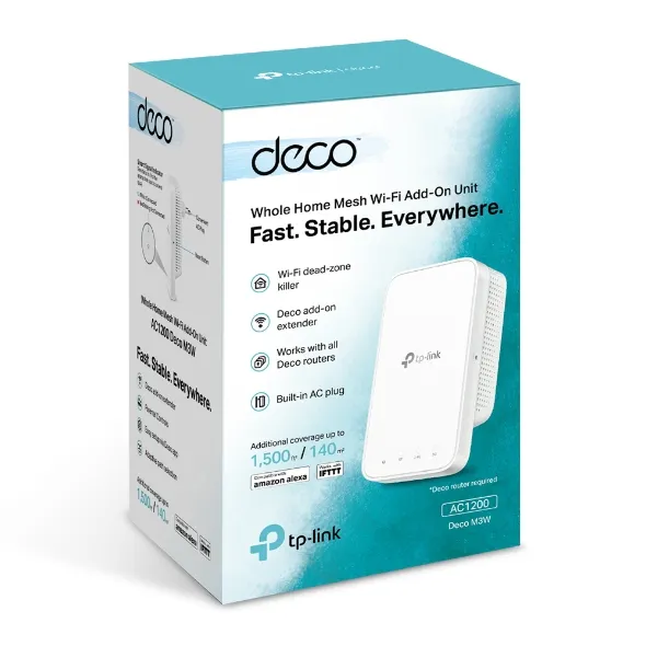 TP-Link Deco M3W | Módulo de expansao de malha | AC1200 Dual Band Maksymalna prędkość transmisji bezprzewodowej300 Mb/s
