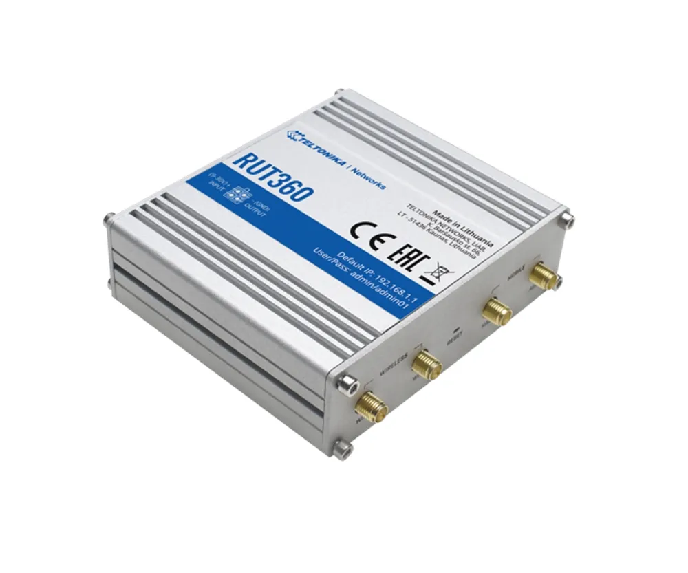 Teltonika RUT360 | Router Industrial LTE | Cat.6, 1x LAN, 1x WAN 100Mb/s, WiFi 2,4GHz, RUT360 000000 1