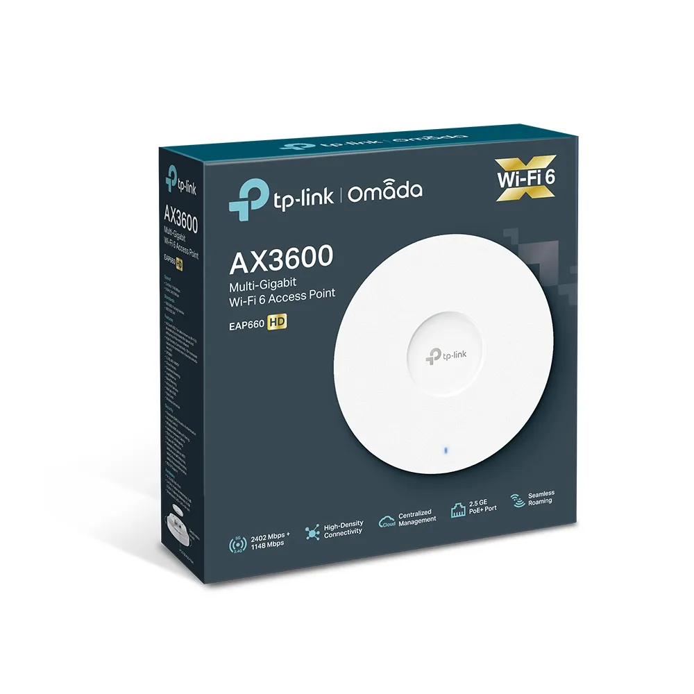 TP-LINK EAP660 HD WIRELESS AX3600 ACCESSPOINT GIGABIT POE Standardy sieci bezprzewodowejIEEE 802.11ac