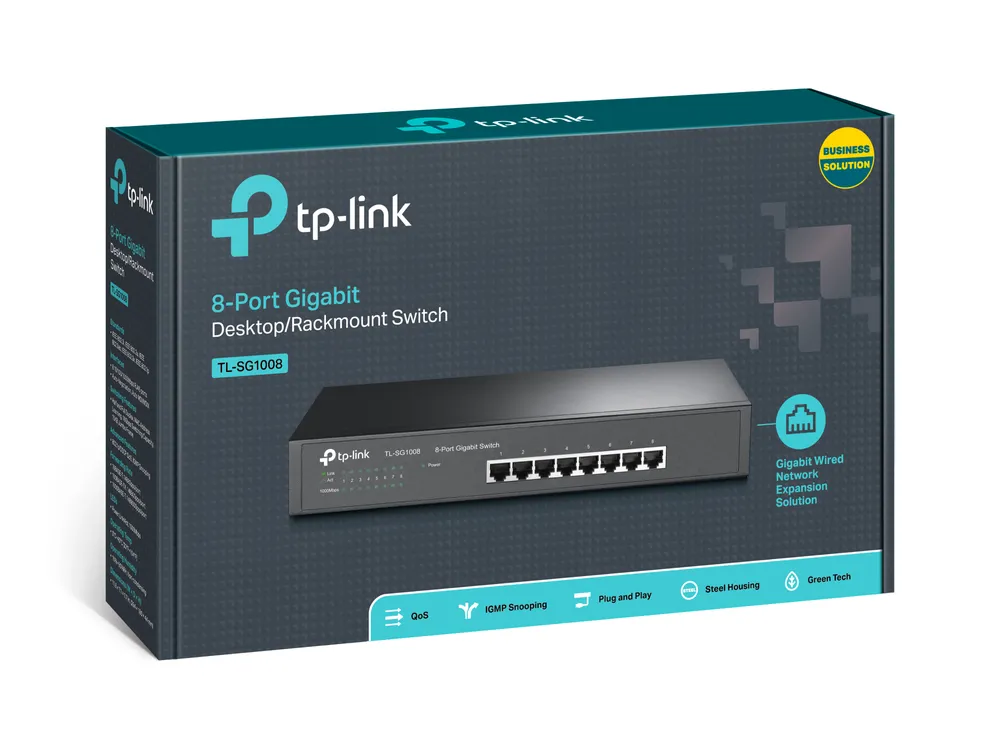 TP-Link TL-SG1008 | Switch | 8x RJ45 1000Mb/s, Rack Ilość portów PoEBrak portów PoE