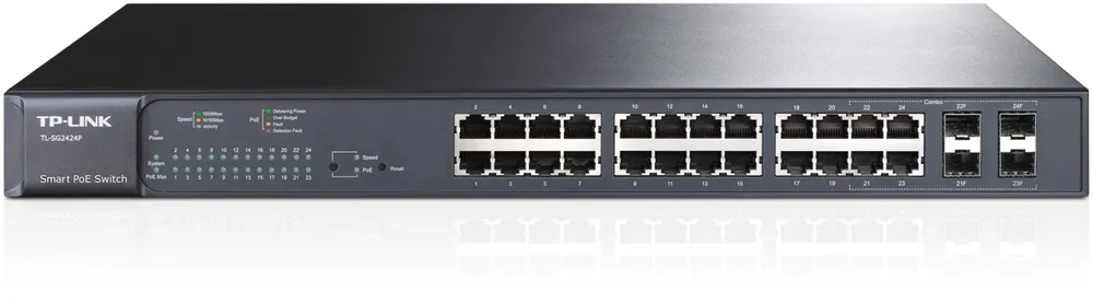 TP-LINK TL-SG2424P 24-PORT GIGABIT SMART POE+ SWITCH WITH 4 COMBO SFP SLOTS