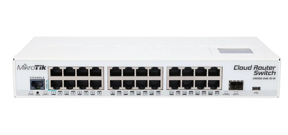 MikroTik CRS125-24G-1S-IN | Switch | 24x RJ45 1000Mb/s, 1x SFP, 1x USB