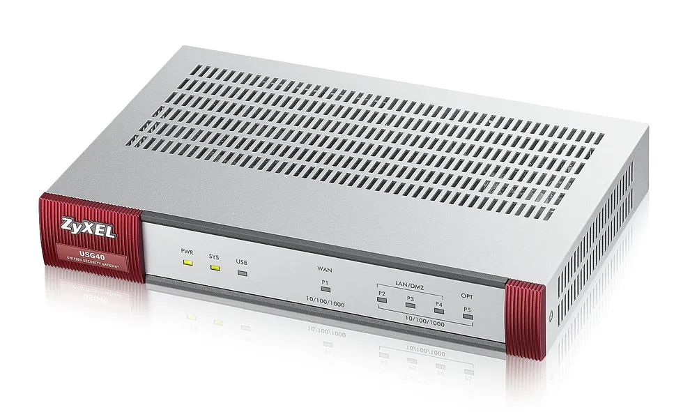 Zyxel USG40 Security Firewall | Firewall | 4x RJ45 1000Mb/s, 1x OPT, 1x USB