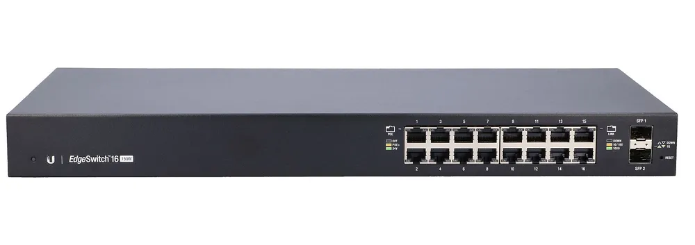 Ubiquiti ES-16-150W | Switch | EdgeMAX EdgeSwitch, 16x RJ45 1000Mb/s PoE+, 2x SFP, 150W