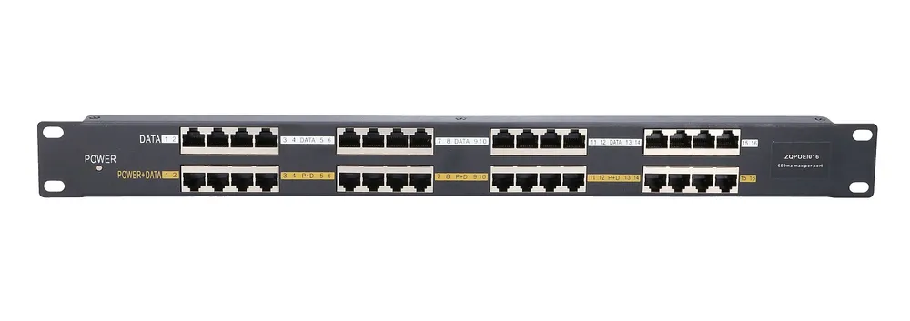 Extralink 16 Puertos | PoE Inyector | 16x 100Mb/s RJ45, Rackmount