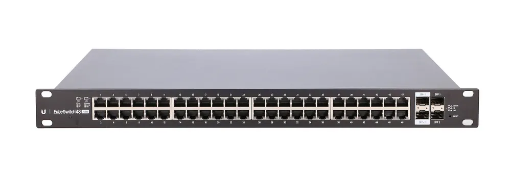Ubiquiti ES-48-750W | Switch | EdgeMAX EdgeSwitch, 48x RJ45 1000Mb/s PoE+, 2x SFP+, 2x SFP, 750W