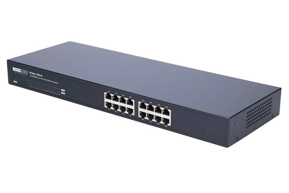Totolink SW16 | Switch | 16x RJ45 100Mb/s, Kryt Rack, neřízený