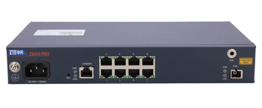 ZXA10 F803G-8 | Switch | 8x RJ45 100Mb/s, 1x GPON