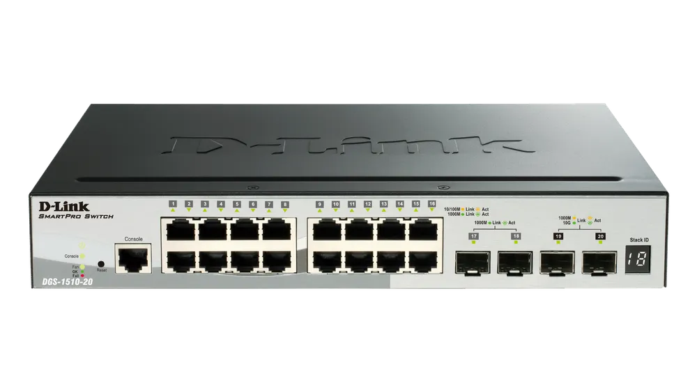 DGS-1510-20 | Switch | 16x RJ45 1000Mb/s, 2x SFP+, 2x SFP