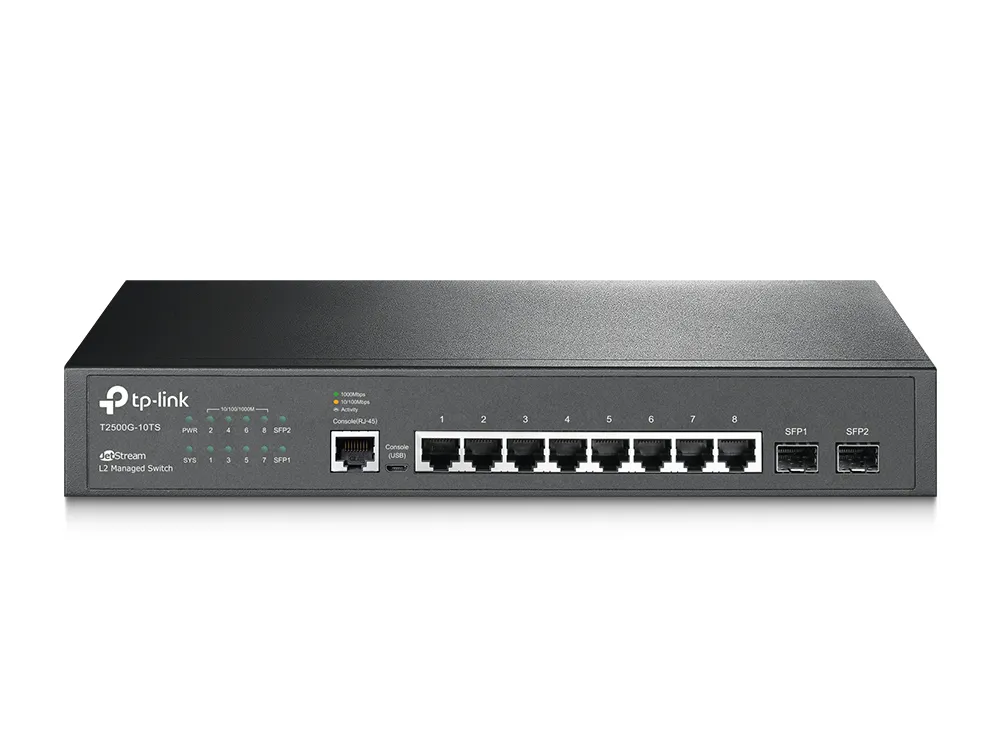 TP-Link T2500G-10TS | Switch | 8x RJ45 1000Mb/s, 2x SFP, Rack, Gestionado