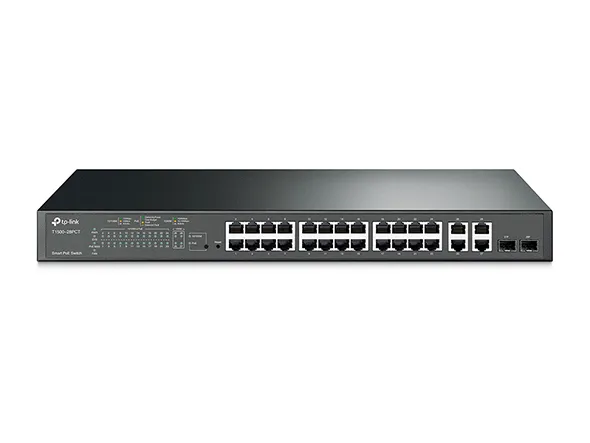 TP-Link T1500-28PCT | Switch | 24x RJ45 100Mb/s, 4x RJ45 1000Mb/s, PoE+, Zarządzany