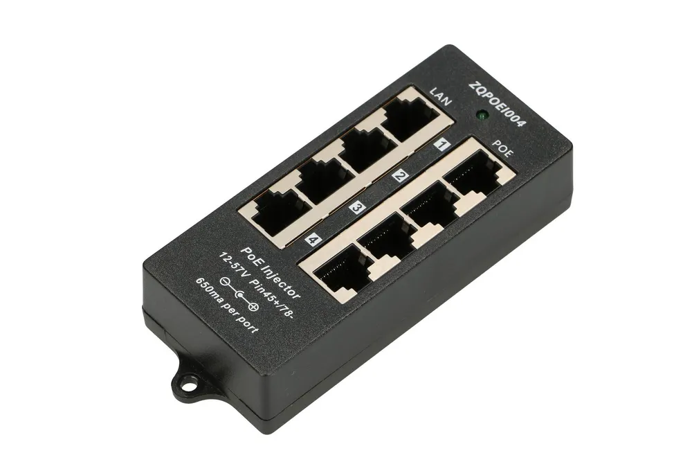 Extralink 4 Portový | PoE Injector | 4x 100Mb/s RJ45
