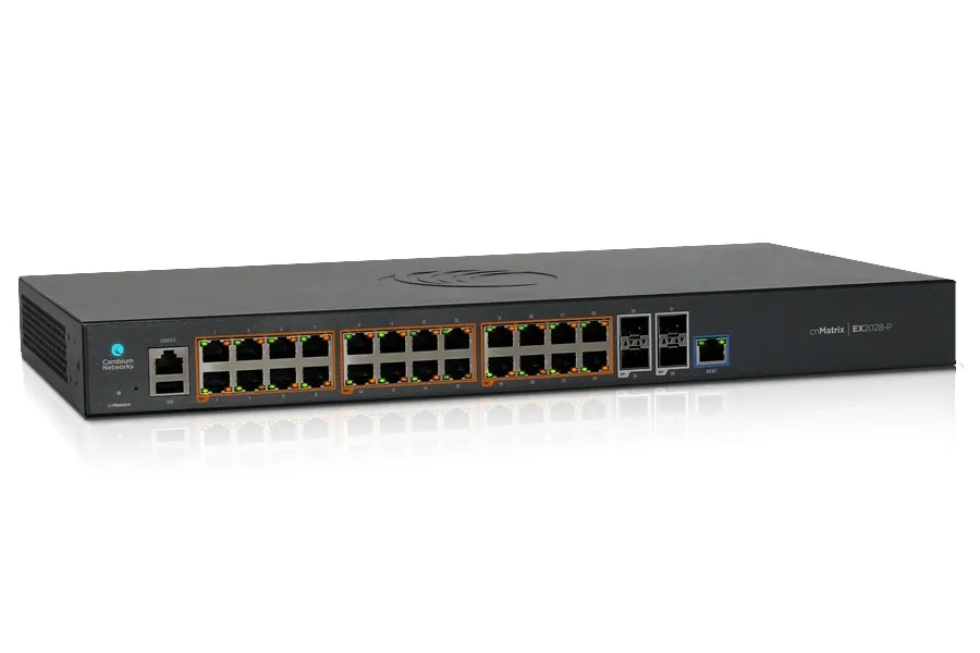 Cambium L2+ CNMATRIX EX2028-P | Switch | 24x RJ45 1000Mb/s PoE+, 4x SFP+, řízený