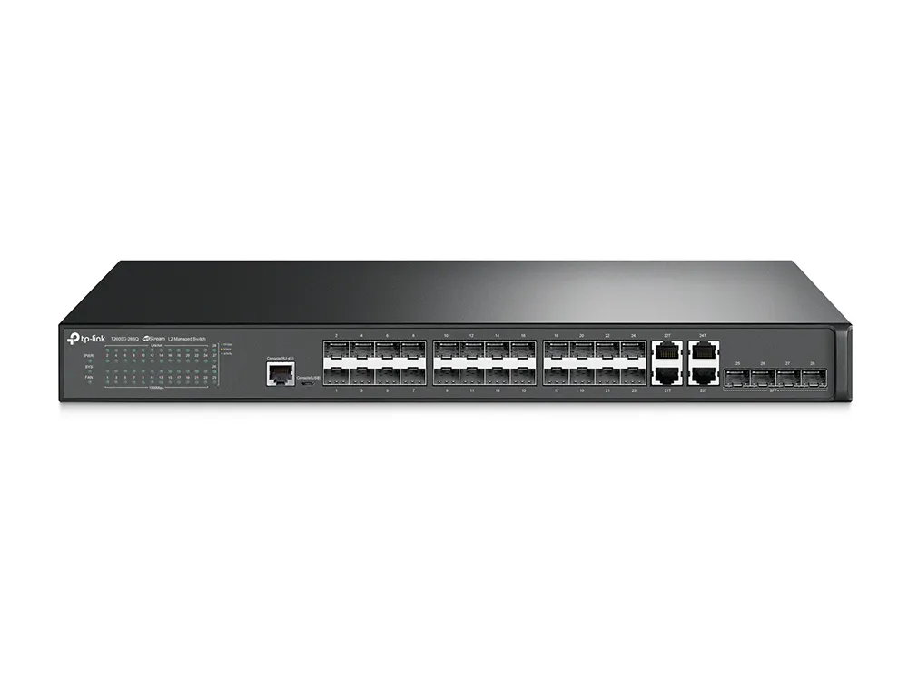 TP-LINK T2600G-28SQ JETSTREAM L2 MANAGED SWITCH, 24 X GE, 4 X COMBO GE, 4 X 10G SFP+ PORTS