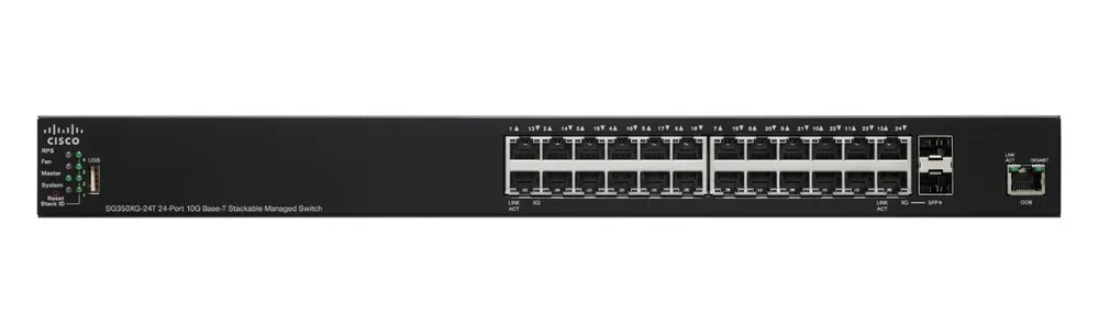 Cisco SG350XG-24T | Switch | 22x 10Gigabit Ethernet, 2x 10G Combo(RJ45/SFP+), apilable
