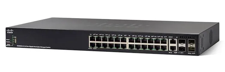 Cisco SG350X-24MP | Switch PoE | 24x Gigabit RJ45 PoE, 2x 10G Combo(RJ45/SFP+), 2x SFP+, 382W PoE, apilable