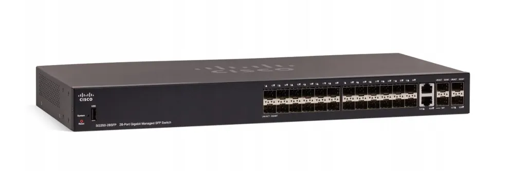 Cisco SG350-28SFP | SFP Switch | 24x SFP, 2x Combo(RJ45/SFP) + 2x SFP, Administrado