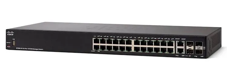 Cisco SF350-24 | Switch | 24x 100Mb/s, 2x 1Gb/s Combo(RJ45/SFP)+ 2x SFP, Zarządzalny - Oficjalny Partner