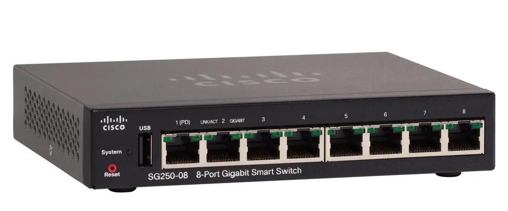Cisco SG250-08 | Switch | 8x 1000Mb/s, PoE In, gestionado