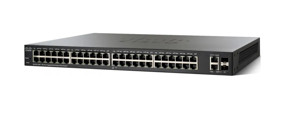 Cisco SG220-50P | Switch PoE | 48x 1000Mb/s, 2x SFP/RJ45 Combo, 48x PoE, 375W, Managed, Rackmount