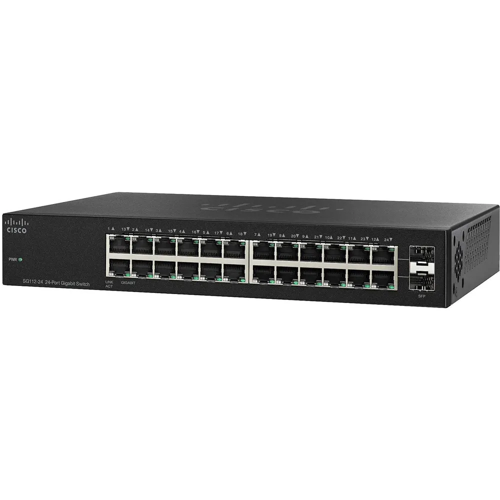 Cisco SG112-24 | Switch | 24x 1000Mb/s, 2x SFP 1Gb/s Combo, montagem em rack