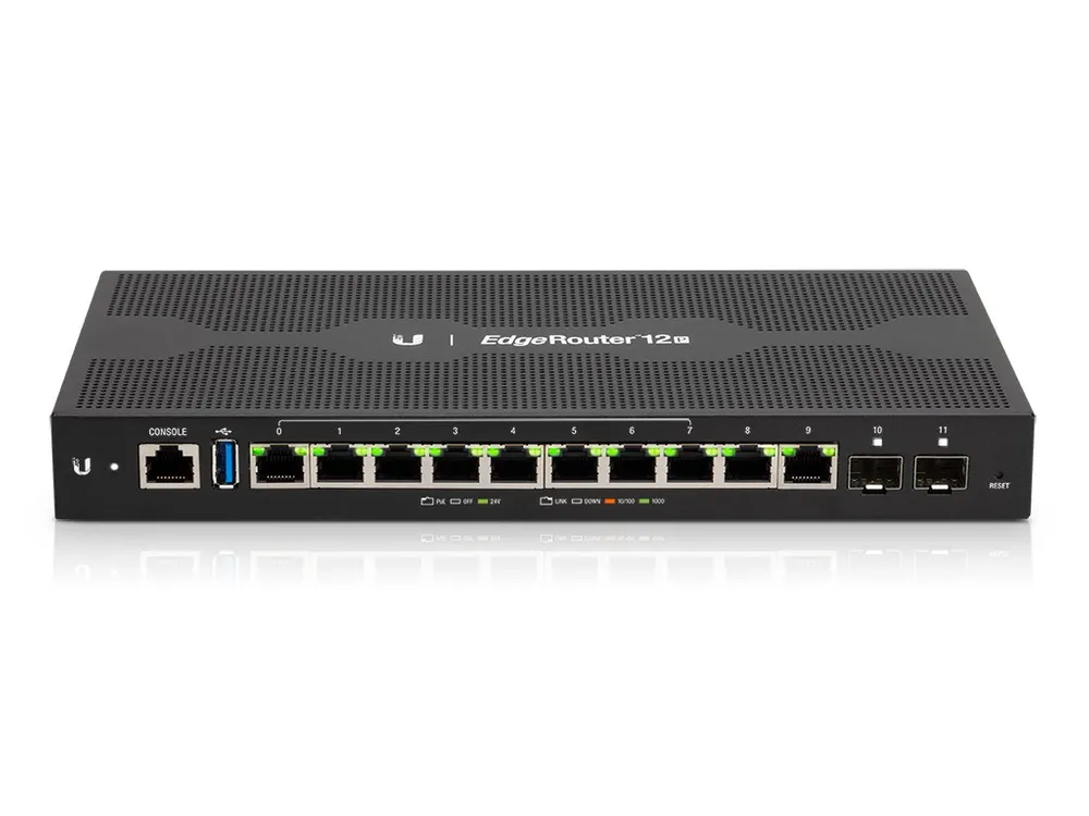 Ubiquiti ER-12P | Router | EdgeMAX EdgeRouter, 10x RJ45 1000Mb/s PoE, 2x SFP