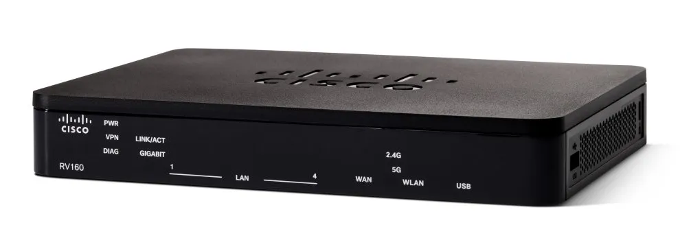Cisco RV160 | 4x RJ45 1000 Mbps, 1x WAN, enrutador VPN - Socio oficial de