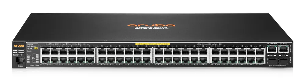 Aruba 2530 48 PoE+ | Switch | 48x RJ45 100Mb/s, PoE+, 2x RJ45 1000Mb/s, 2x SFP