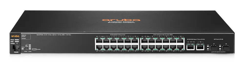 Aruba 2530 24 | Switch | 24x RJ45 100Mb/s, 2x RJ45 1000Mb/s, 2x SFP
