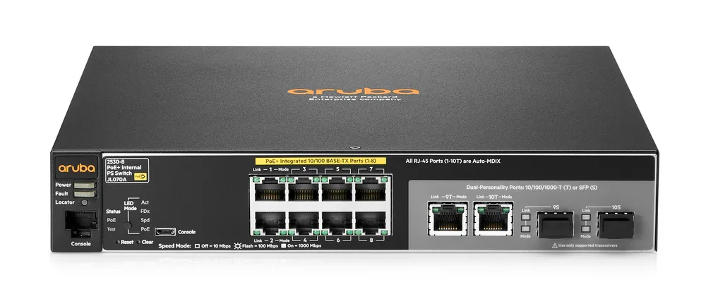 Aruba 2530 8 PoE+ PS | Switch | 8x RJ45 100Mb/s, PoE+