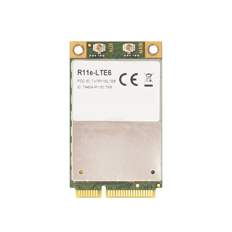 MikroTik R11e-LTE6 | miniPCI-e Tarjeta | 2G/3G/4G/LTE, 2x u.Fl